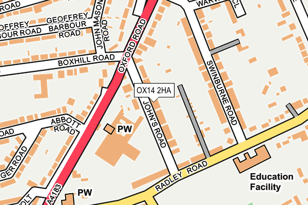 OX14 2HA map - OS OpenMap – Local (Ordnance Survey)