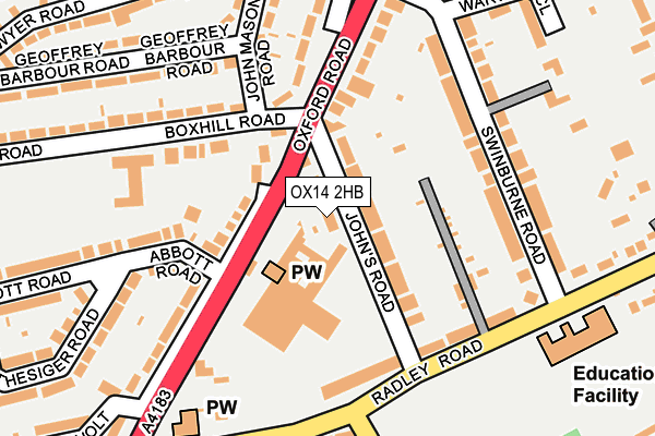 OX14 2HB map - OS OpenMap – Local (Ordnance Survey)