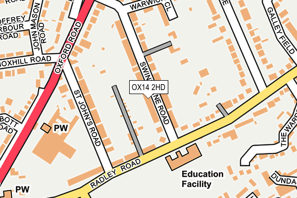 OX14 2HD map - OS OpenMap – Local (Ordnance Survey)