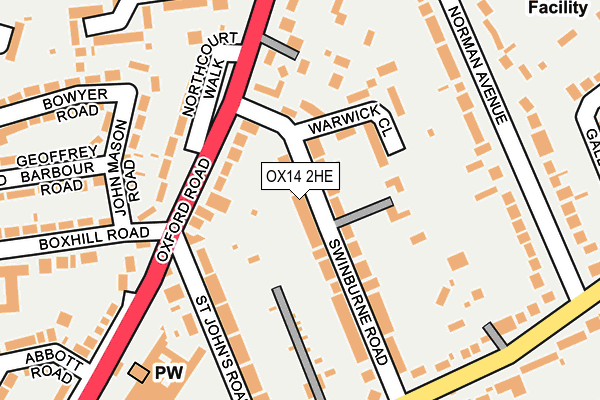 OX14 2HE map - OS OpenMap – Local (Ordnance Survey)