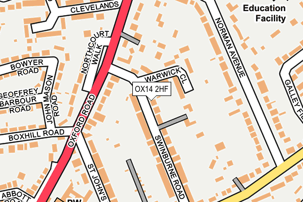 OX14 2HF map - OS OpenMap – Local (Ordnance Survey)