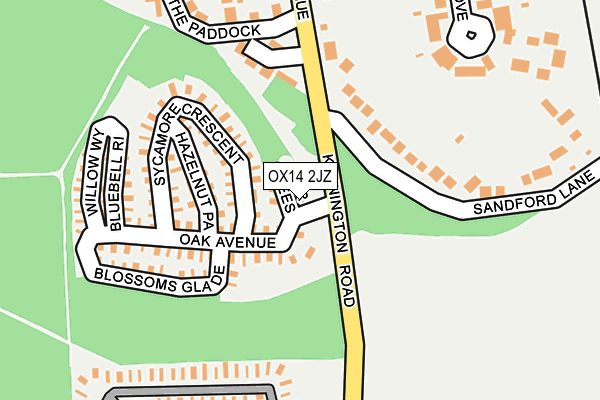 OX14 2JZ map - OS OpenMap – Local (Ordnance Survey)