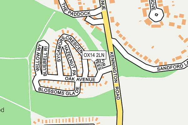 OX14 2LN map - OS OpenMap – Local (Ordnance Survey)