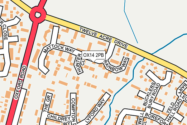 OX14 2PB map - OS OpenMap – Local (Ordnance Survey)