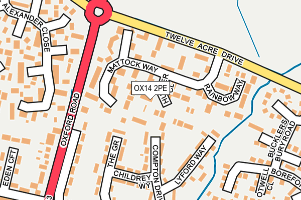 OX14 2PE map - OS OpenMap – Local (Ordnance Survey)