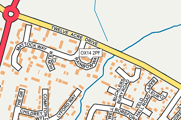 OX14 2PF map - OS OpenMap – Local (Ordnance Survey)