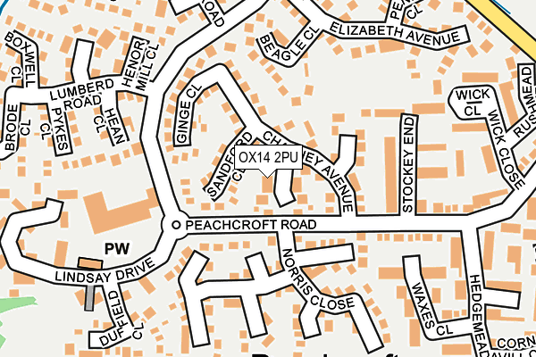 OX14 2PU map - OS OpenMap – Local (Ordnance Survey)