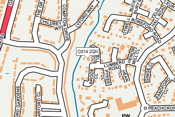 OX14 2QH map - OS OpenMap – Local (Ordnance Survey)