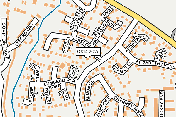 OX14 2QW map - OS OpenMap – Local (Ordnance Survey)