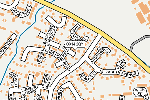 OX14 2QY map - OS OpenMap – Local (Ordnance Survey)