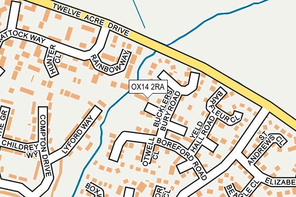 OX14 2RA map - OS OpenMap – Local (Ordnance Survey)