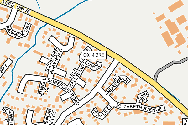 OX14 2RE map - OS OpenMap – Local (Ordnance Survey)