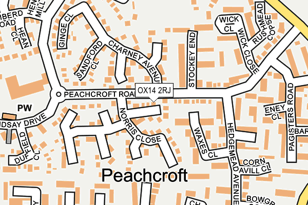 OX14 2RJ map - OS OpenMap – Local (Ordnance Survey)