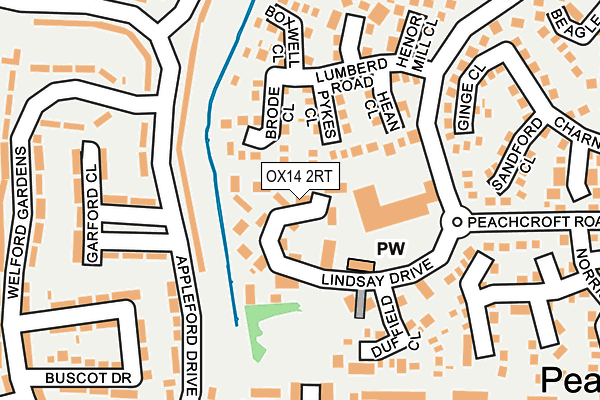 OX14 2RT map - OS OpenMap – Local (Ordnance Survey)