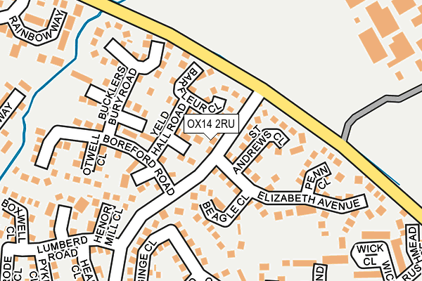 OX14 2RU map - OS OpenMap – Local (Ordnance Survey)