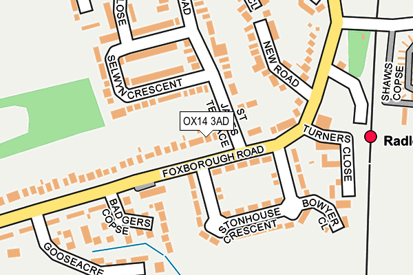 OX14 3AD map - OS OpenMap – Local (Ordnance Survey)