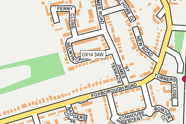 OX14 3AW map - OS OpenMap – Local (Ordnance Survey)