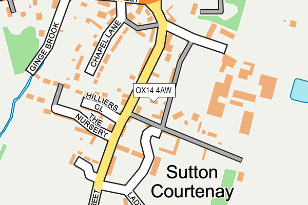 OX14 4AW map - OS OpenMap – Local (Ordnance Survey)