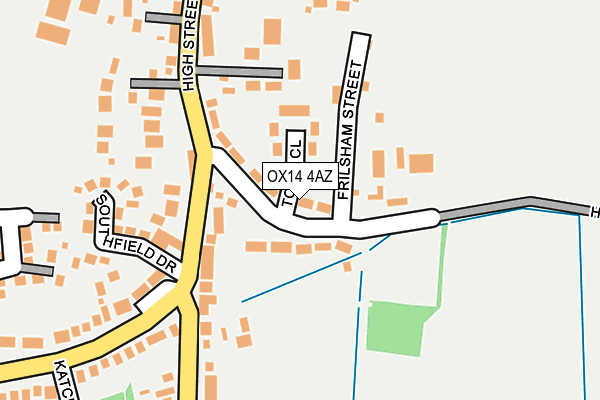 OX14 4AZ map - OS OpenMap – Local (Ordnance Survey)