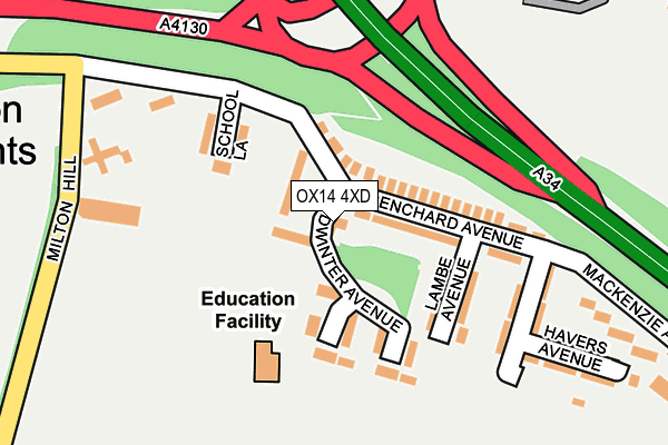 OX14 4XD map - OS OpenMap – Local (Ordnance Survey)