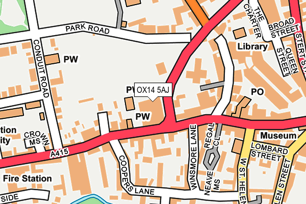 OX14 5AJ map - OS OpenMap – Local (Ordnance Survey)