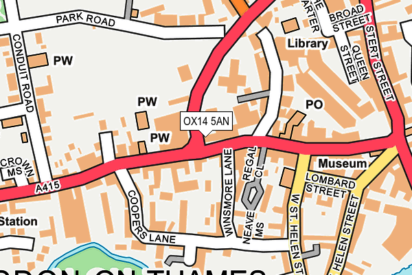 OX14 5AN map - OS OpenMap – Local (Ordnance Survey)