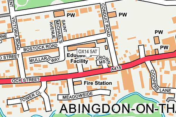 OX14 5AT map - OS OpenMap – Local (Ordnance Survey)