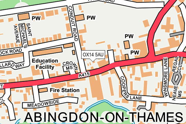 OX14 5AU map - OS OpenMap – Local (Ordnance Survey)