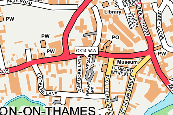 OX14 5AW map - OS OpenMap – Local (Ordnance Survey)