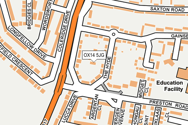 OX14 5JG map - OS OpenMap – Local (Ordnance Survey)