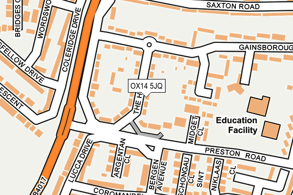 OX14 5JQ map - OS OpenMap – Local (Ordnance Survey)