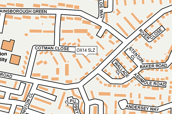 OX14 5LZ map - OS OpenMap – Local (Ordnance Survey)