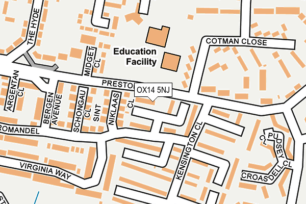 OX14 5NJ map - OS OpenMap – Local (Ordnance Survey)