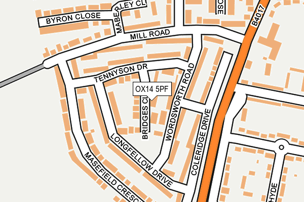 OX14 5PF map - OS OpenMap – Local (Ordnance Survey)