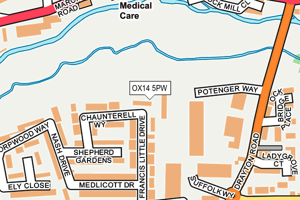 OX14 5PW map - OS OpenMap – Local (Ordnance Survey)