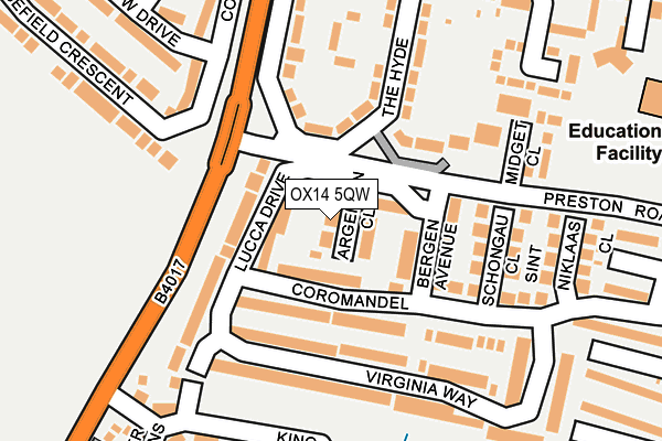 OX14 5QW map - OS OpenMap – Local (Ordnance Survey)