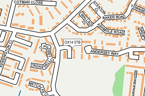 OX14 5TB map - OS OpenMap – Local (Ordnance Survey)