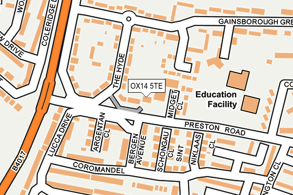 OX14 5TE map - OS OpenMap – Local (Ordnance Survey)