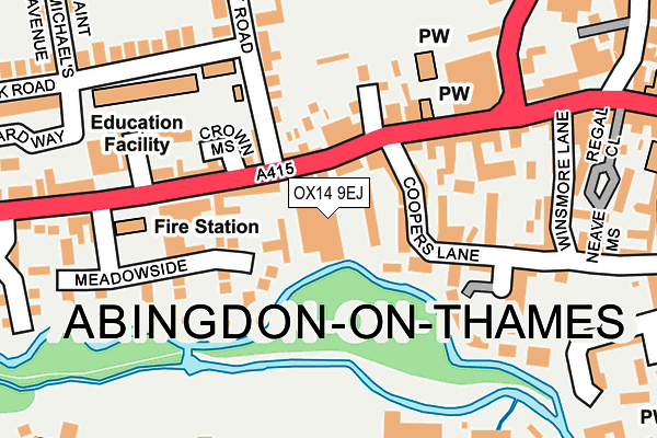 OX14 9EJ map - OS OpenMap – Local (Ordnance Survey)