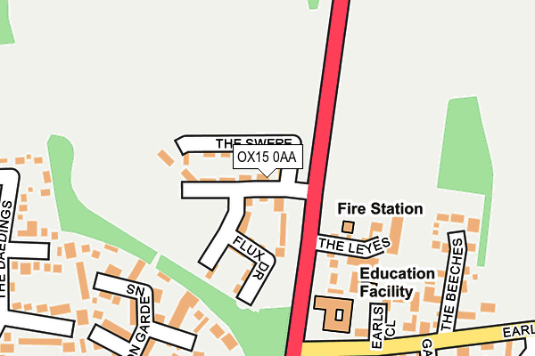 OX15 0AA map - OS OpenMap – Local (Ordnance Survey)