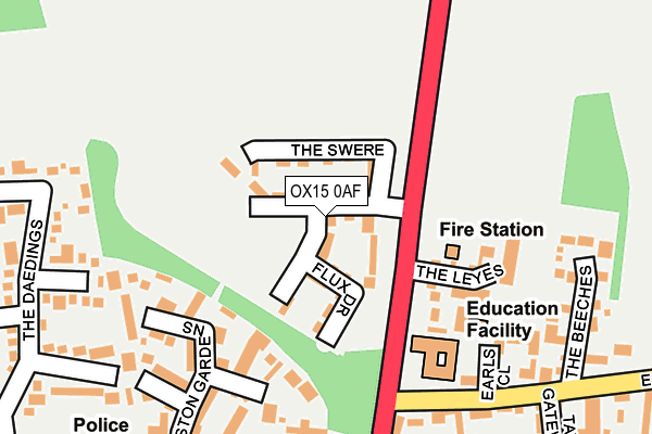 OX15 0AF map - OS OpenMap – Local (Ordnance Survey)