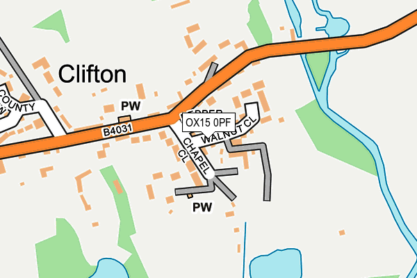 OX15 0PF map - OS OpenMap – Local (Ordnance Survey)