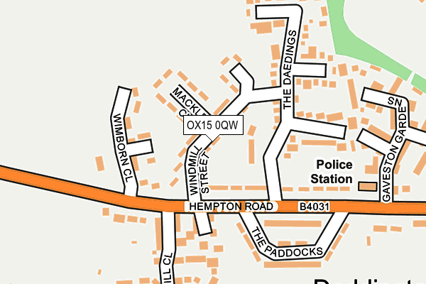 OX15 0QW map - OS OpenMap – Local (Ordnance Survey)