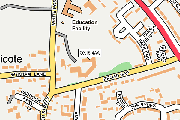OX15 4AA map - OS OpenMap – Local (Ordnance Survey)