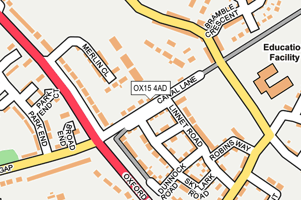 OX15 4AD map - OS OpenMap – Local (Ordnance Survey)
