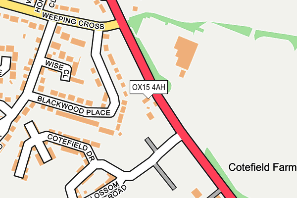 OX15 4AH map - OS OpenMap – Local (Ordnance Survey)