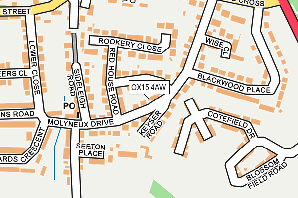 OX15 4AW map - OS OpenMap – Local (Ordnance Survey)
