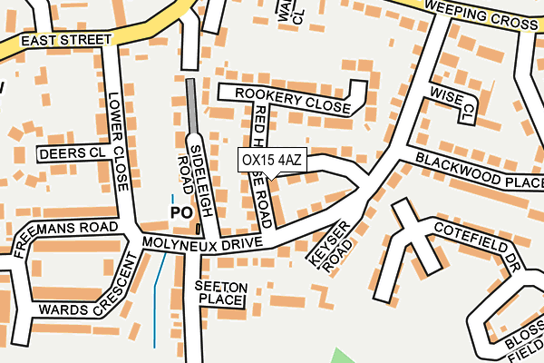 OX15 4AZ map - OS OpenMap – Local (Ordnance Survey)