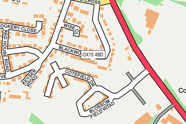 OX15 4BD map - OS OpenMap – Local (Ordnance Survey)