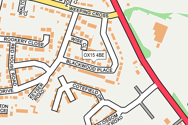 OX15 4BE map - OS OpenMap – Local (Ordnance Survey)